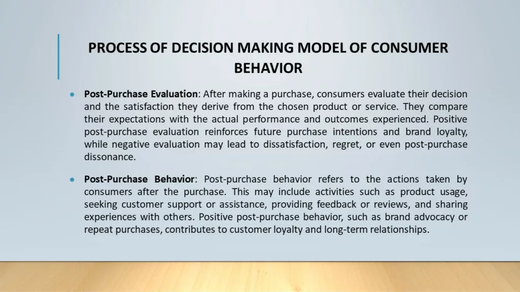 DECISION MAKING MODEL OF CONSUMER BEHAVIOR