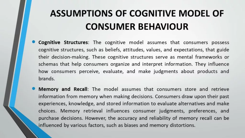 COGNITIVE MODEL OF CONSUMER BEHAVIOUR