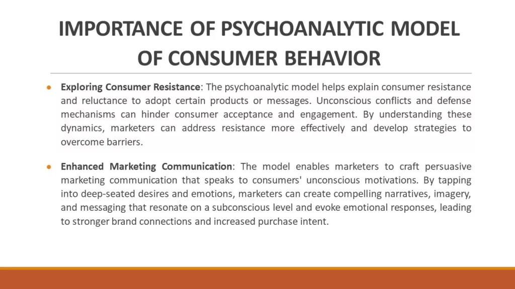 IMPORTANCE OF PSYCHOANALYTIC MODEL OF CONSUMER BEHAVIOR