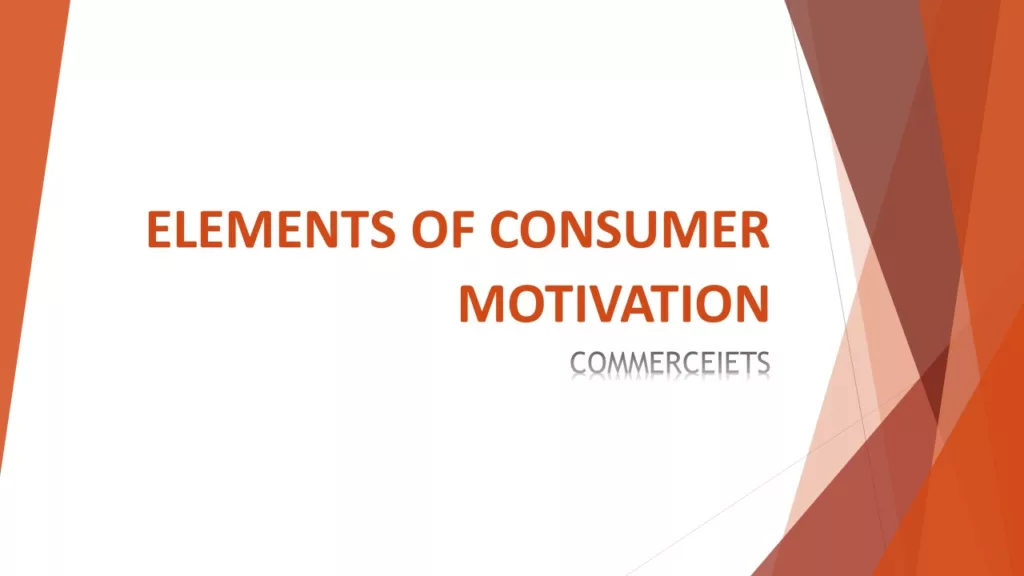 ELEMENTS OF MOTIVATION IN CONSUMER BEHAVIOUR