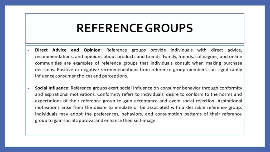 effect of reference groups on consumer behavior