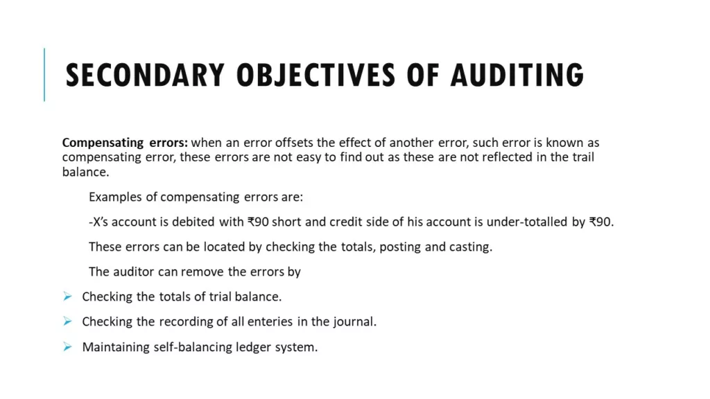 SECONDARY OBJECTIVES OF AUDITING