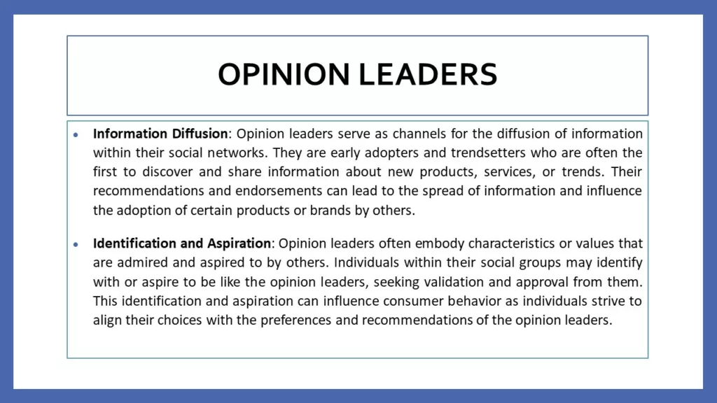 effect of opinion leaders on consumer behavior