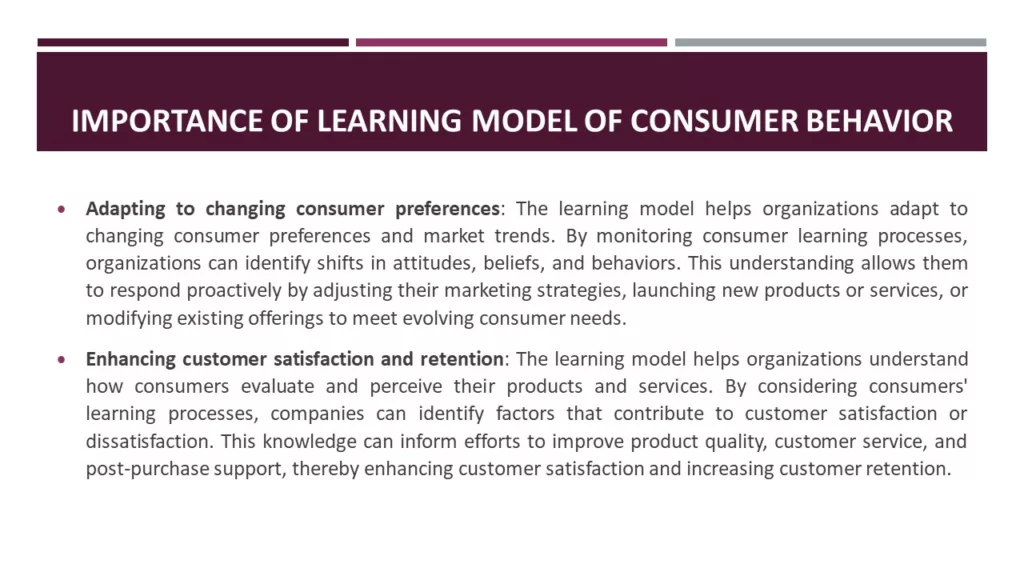 LEARNING MODEL OF CONSUMER BEHAVIOR 