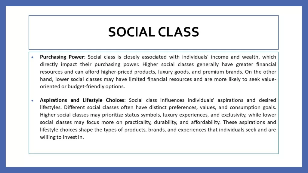 effect of social class on consumer behavior