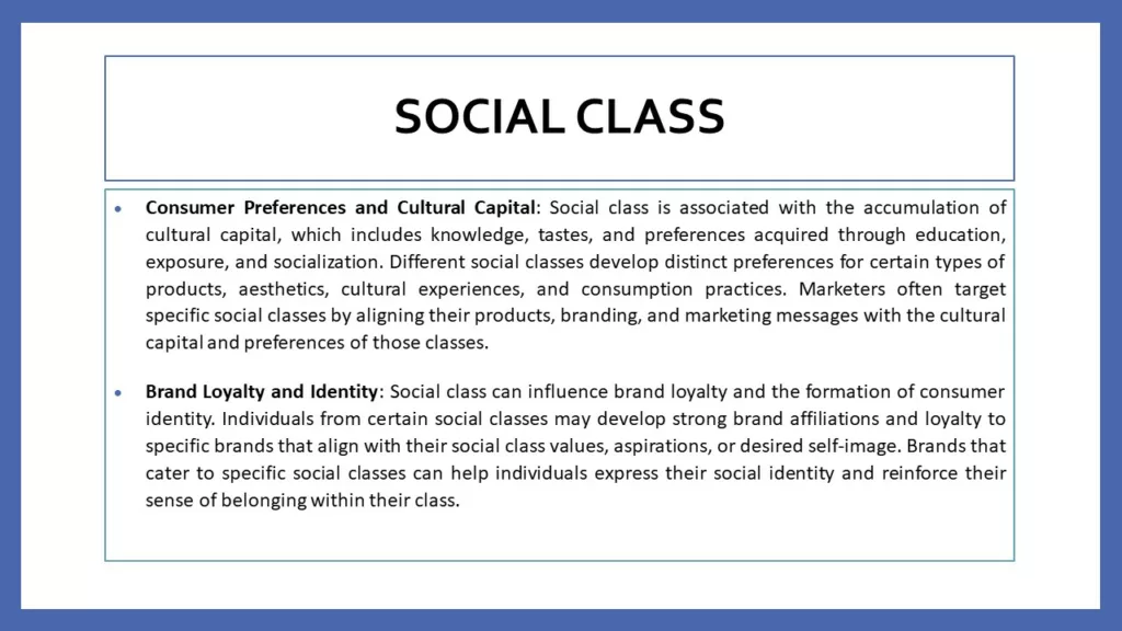 effect of social class on consumer behavior