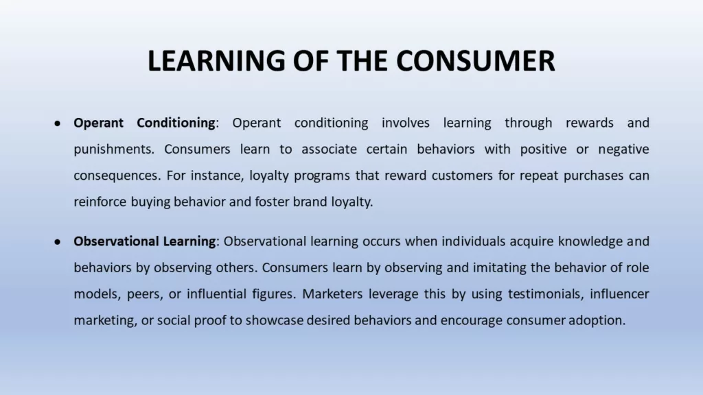 how learning affects consumer behaviour