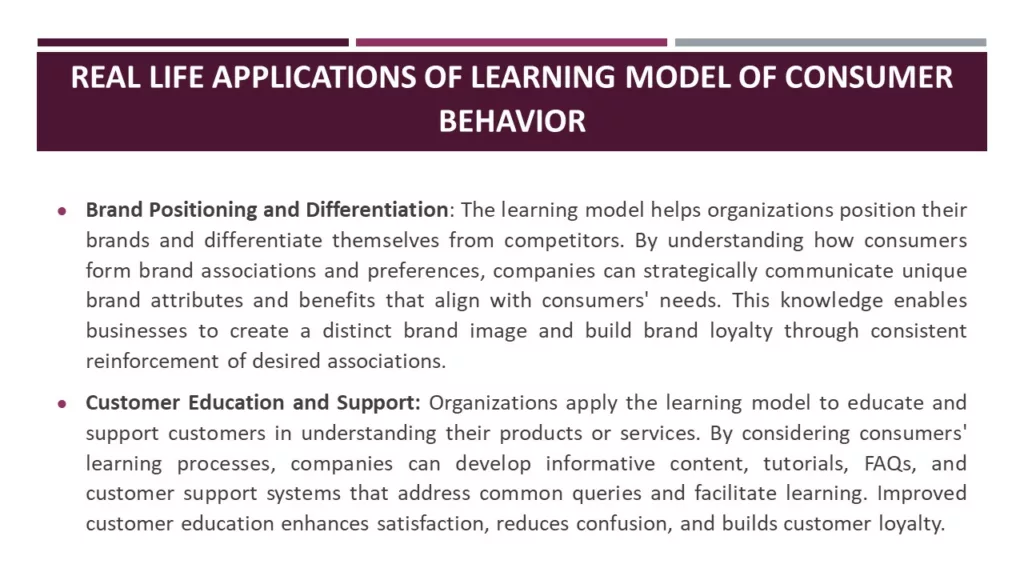 LEARNING MODEL OF CONSUMER BEHAVIOR 