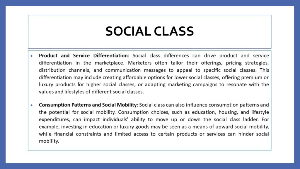 effect of social class on consumer behavior