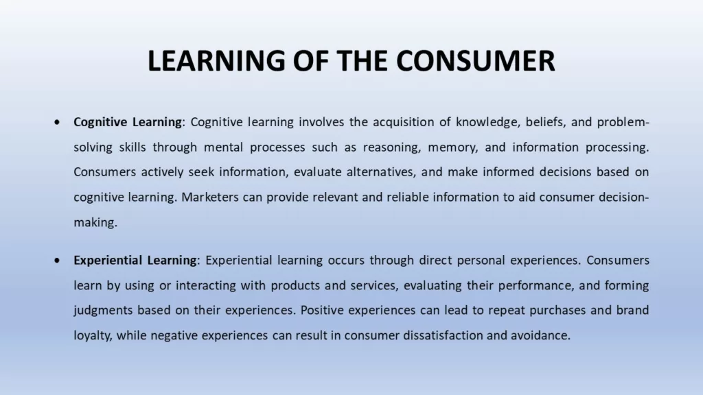 how learning affects consumer behaviour