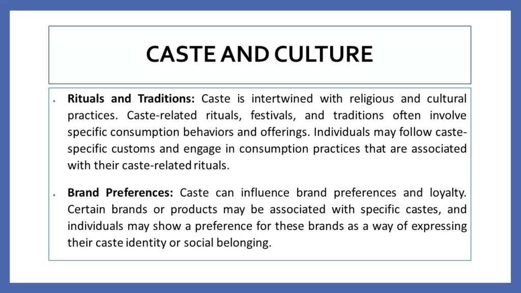 effect of caste and culture on consumer behavior