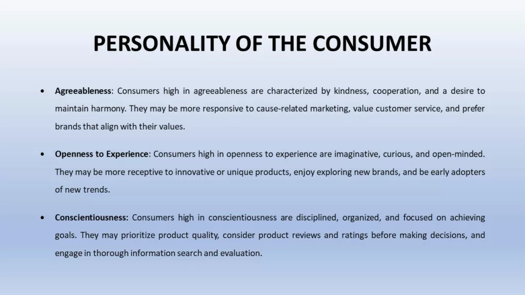 how personality affects consumer behaviour