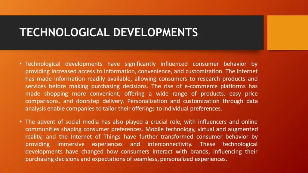 REASONS FOR THE DEVELOPMENT OF CONSUMER BEHAVIOR