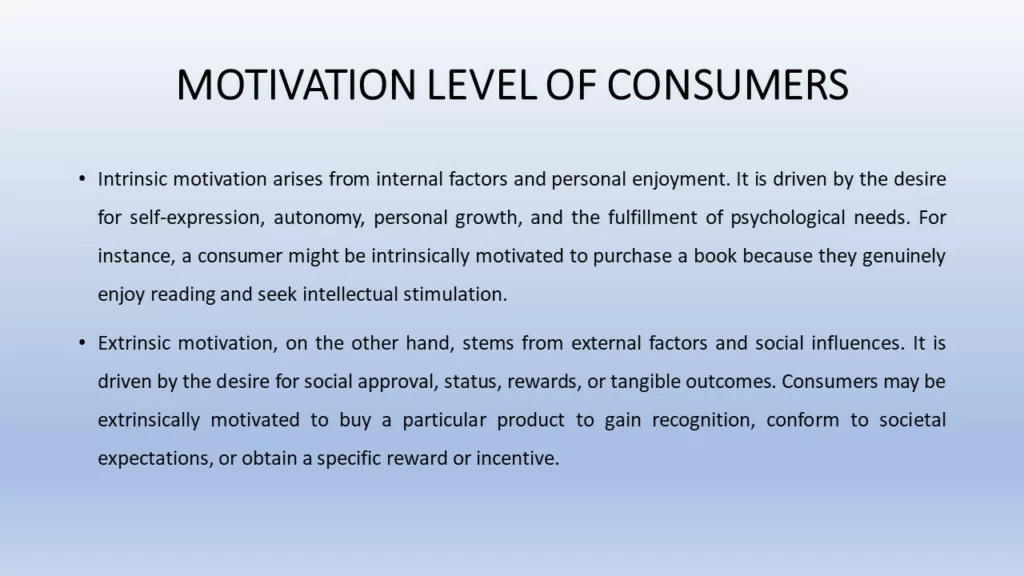 how motivation affects consumer behaviour
