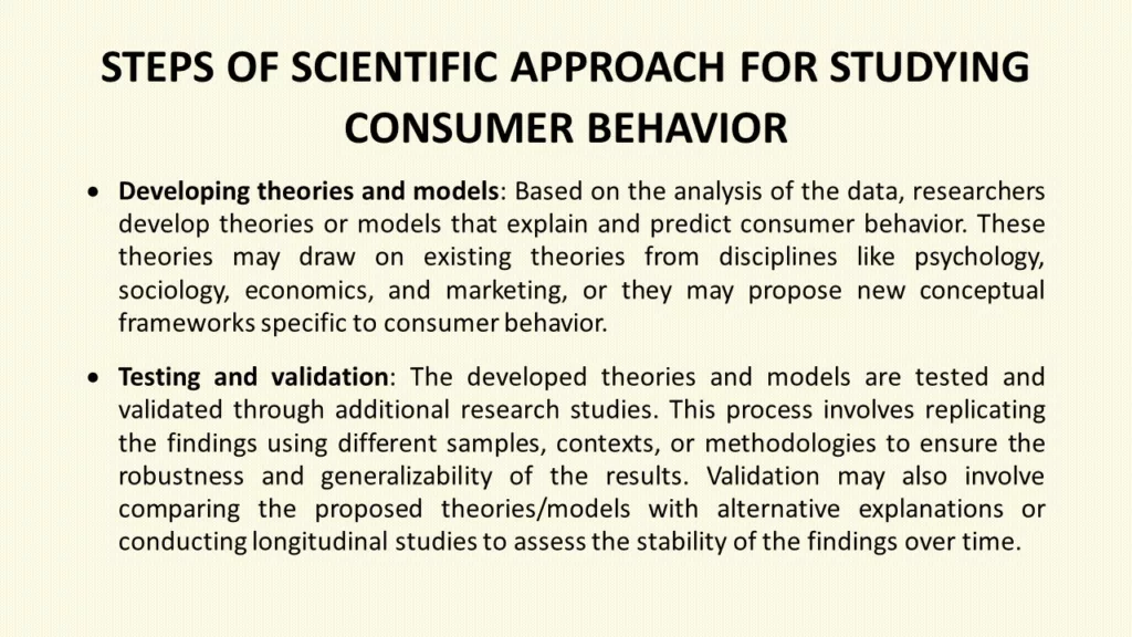 STEPS OF SCIENTIFIC APPROACH FOR STUDYING CONSUMER BEHAVIOR