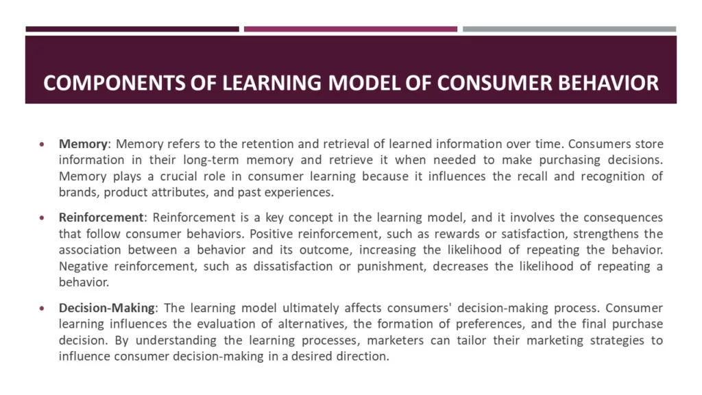 LEARNING MODEL OF CONSUMER BEHAVIOR 