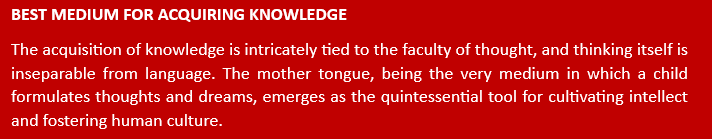 IMPORTANCE OF MOTHER TONGUE IN EDUCATION