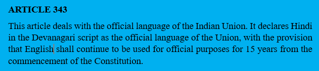 CONSTITUTIONAL PROVISIONS REGARDING LANGUAGES IN INDIA