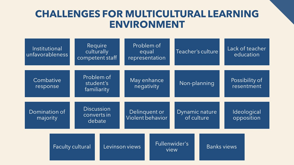 CHALLENGES FOR MULTICULTURAL LEARNING ENVIRONMENT