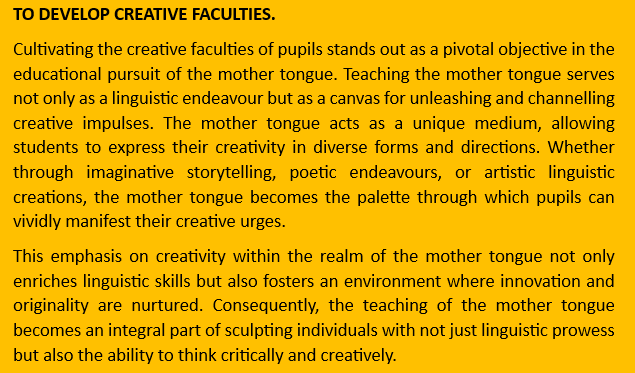 AIMS AND OBJECTIVES OF TEACHING MOTHER TONGUE