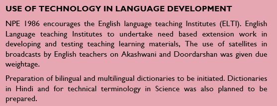 LANGUAGE ISSUES AS PER NPE 1986