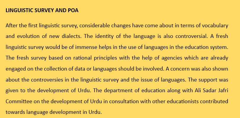 CONTRIBUTIONS OF POA 1992 FOR LANGUAGES