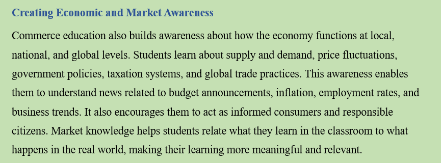 NEED OF TEACHING OF COMMERCE IN THE SCHOOL CURRICULUM FOR THE HOLISTIC DEVELOPMENT OF THE STUDENTS
