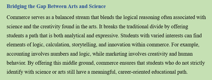 NEED OF TEACHING OF COMMERCE IN THE SCHOOL CURRICULUM FOR THE HOLISTIC DEVELOPMENT OF THE STUDENTS