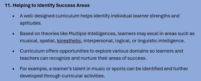 CURRICULUM OBJECTIVES