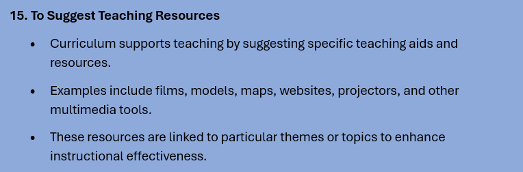 CURRICULUM OBJECTIVES