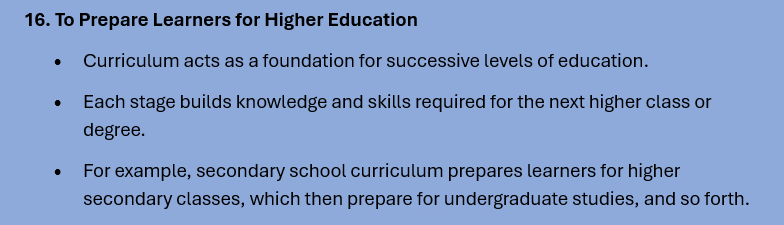 CURRICULUM OBJECTIVES