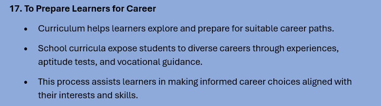 CURRICULUM OBJECTIVES
