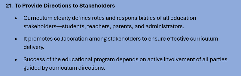 CURRICULUM OBJECTIVES