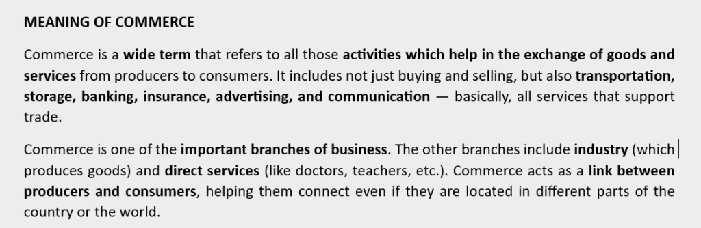 FEATURES OF COMMERCE