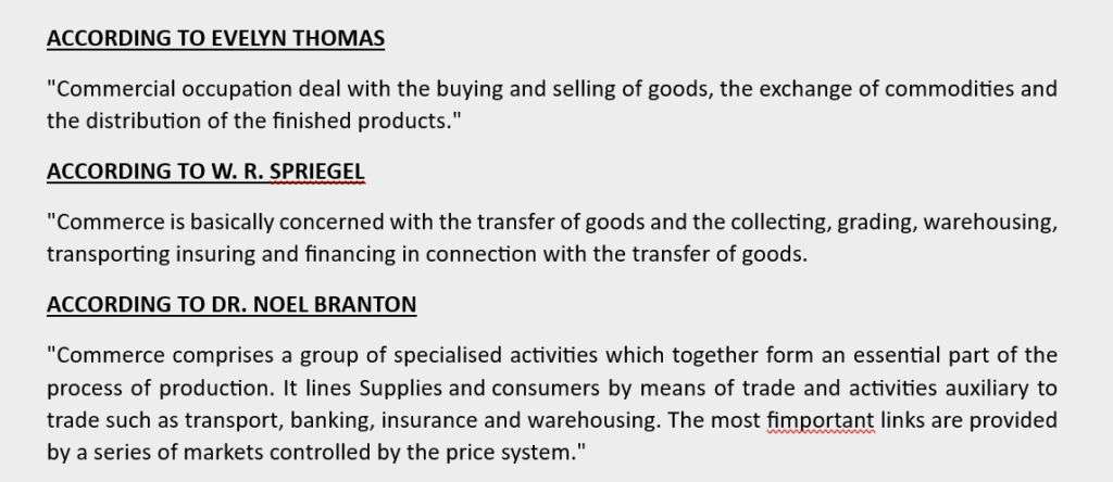FEATURES OF COMMERCE