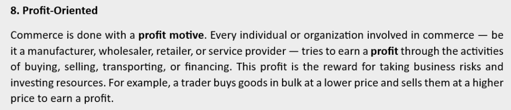 FEATURES OF COMMERCE