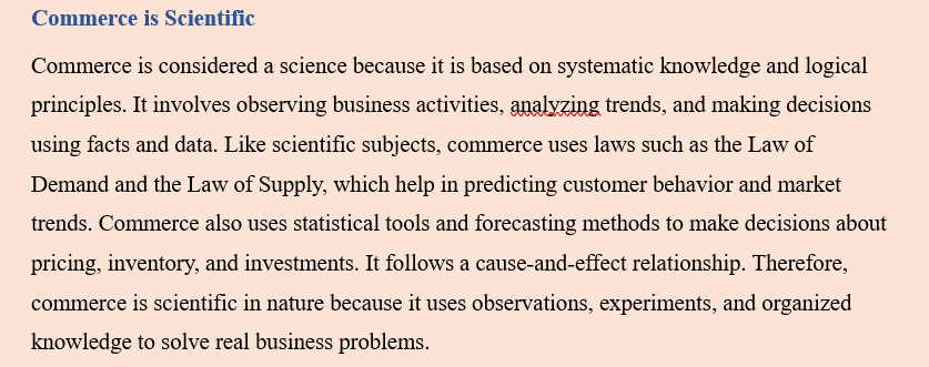 NATURE OF COMMERCE