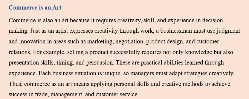 NATURE OF COMMERCE