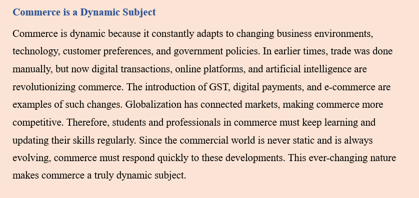 NATURE OF COMMERCE