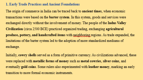 COMMERCE EDUCATION MILESTONES INDIA
