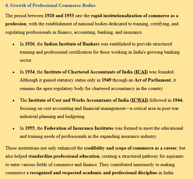COMMERCE EDUCATION MILESTONES INDIA