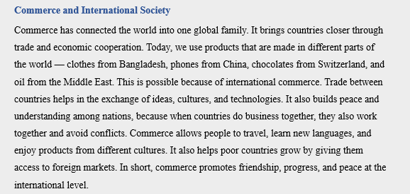 Correlation between Commerce and Social Studies