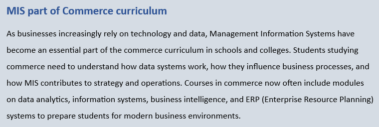 Relationship of Management Information System and Commerce