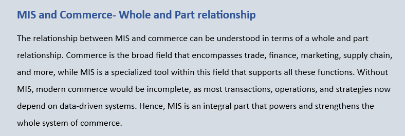 Relationship of Management Information System and Commerce