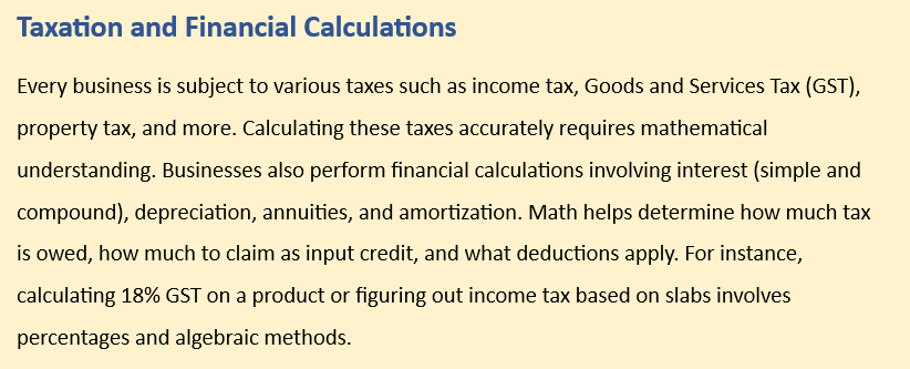 CORRELATION BETWEEN COMMERCE AND MATHEMATICS