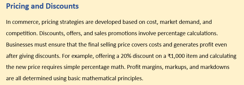 CORRELATION BETWEEN COMMERCE AND MATHEMATICS
