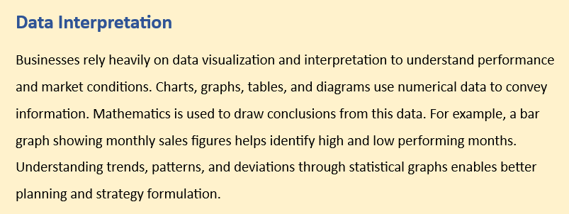 CORRELATION BETWEEN COMMERCE AND MATHEMATICS