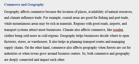 Correlation between Commerce and Social Studies