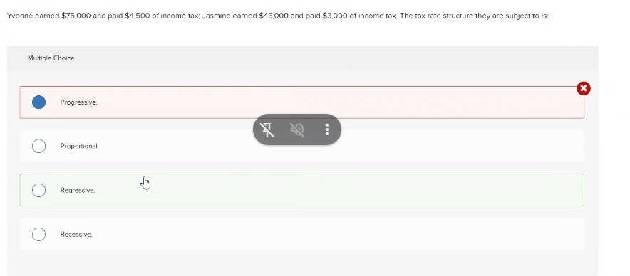 Yvonne earned $75,000 and pald $4,500 of income tax, Jasmine earned $43,000 and paid $3,000 of income tax. The tax rate structure they are subject to is:...... ACCT M50 PRINCIPLES OF INCOME TAXATION PRACTICE EXAM FREE SOLVED ANSWERS