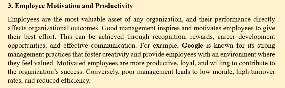 HOW DOES MANAGEMENT AFFECT AN ORGANISATION PERFORMANCE